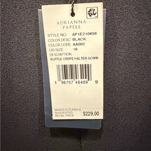 NWT Adrianna Papell Women’s Sleeveless Long Formal Black Evening Dress - Picture 5 of 5